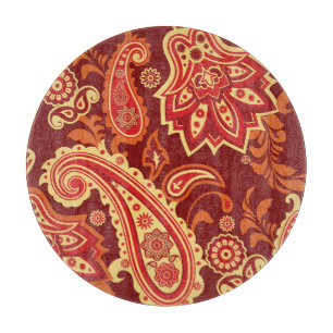Tabla De Cortar Paisley, flores: patrón ornamental sin costura