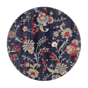 Tabla De Cortar Paisley indio, fondo marino, tradicional.