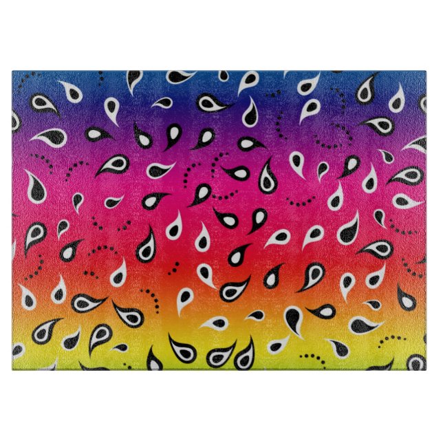 Tabla De Cortar Paisley Rainbow (Anverso)