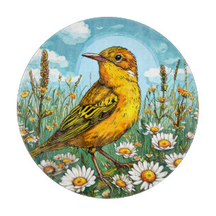 Tabla De Cortar Pájaro curruca de Blyth colorido