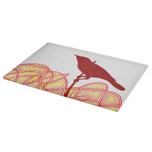 Tabla De Cortar Pájaro en una rama