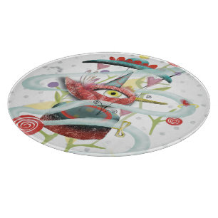 Tabla De Cortar Pájaro Rojo