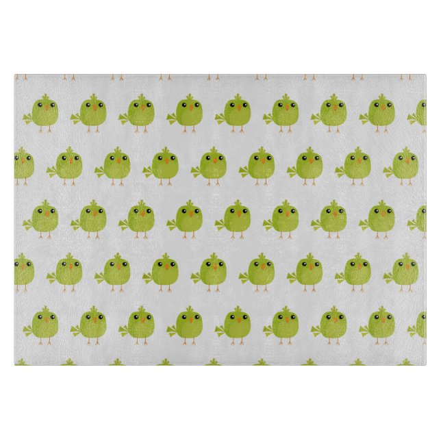 Tabla De Cortar Pájaro Verde Dibujos Animados   (Anverso)