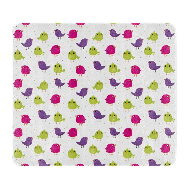 Tabla De Cortar Pájaros coloridos lindos (Anverso)