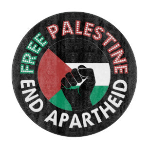 Tabla De Cortar Palestina Libre Fin al Apartheid Bandera Puño Negr
