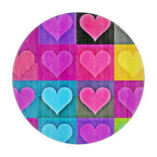 Tabla De Cortar Paleta de amor Vivid: Flores de corazón