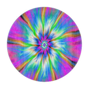 Tabla De Cortar Paleta explosiva de azul y rosa