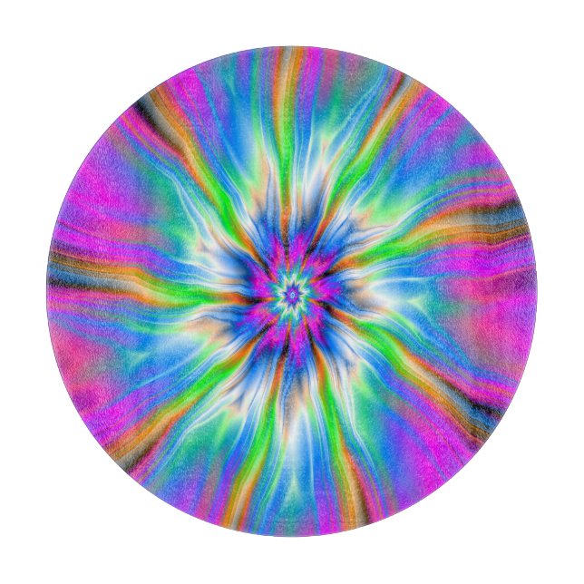 Tabla De Cortar Paleta explosiva de azul y rosa (Anverso)