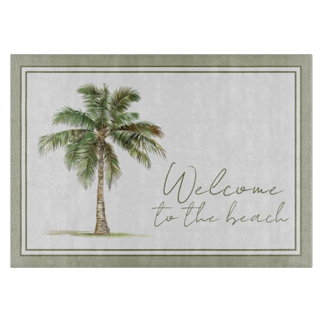 Tabla De Cortar Palmera Costera Personalizada (Anverso)