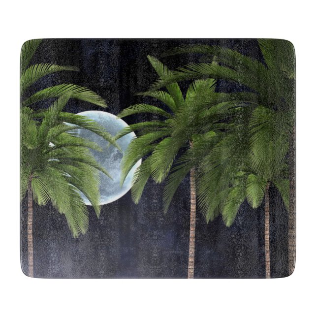 Tabla De Cortar Palmeras contra la luna (Anverso)