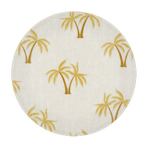Tabla De Cortar Palmeras de Oro: Textil Tropical.