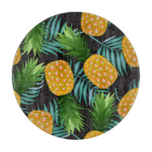 Tabla De Cortar Palmeras de piña Tapiz negro