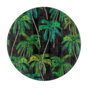 Tabla De Cortar Palmeras: Patrón de verano acrílico.
