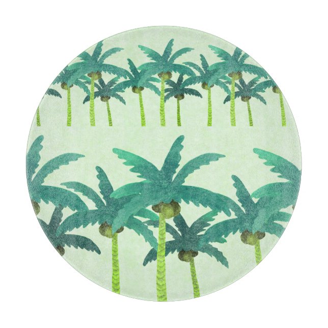 Tabla De Cortar Palmeras Tropicales: Cinta de agua sin foco. (Anverso)
