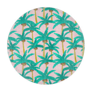 Tabla De Cortar Palmeras Tropicales: Patrón de verano acuarela