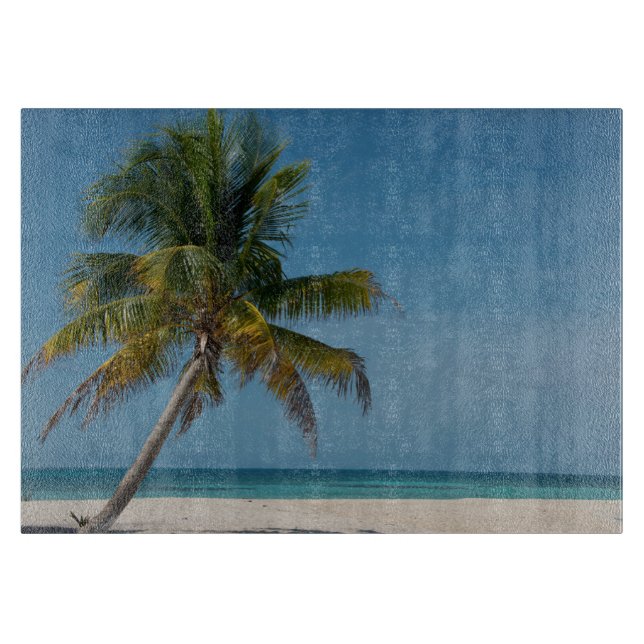 Tabla De Cortar Palmeras y playa de arena blanca 2 (Anverso)