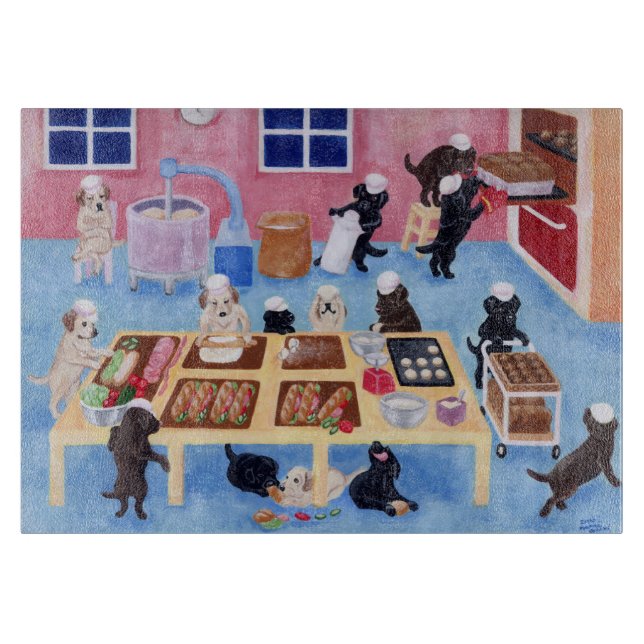Tabla De Cortar Panadería de Labradors (Anverso)