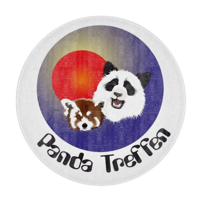Tabla De Cortar Panda encuentro tablón de vidrio (Anverso)