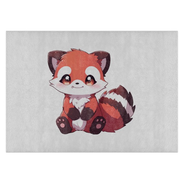 Tabla De Cortar panda rojo lindo (Anverso)