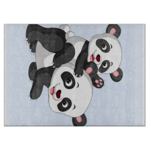 Tabla De Cortar Panda Y Bebé Regalo En Blanco Para Los Niños
