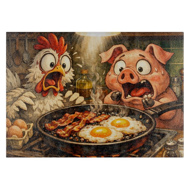 Tabla De Cortar Pánico de Tocino y Huevos (Anverso)