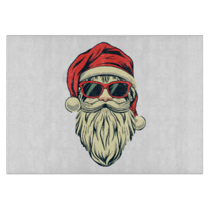 Tabla De Cortar Papá Noel con gafas