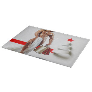 Tabla De Cortar Papel espiral blanco de compras de Navidad de Slip