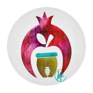 Tabla De Cortar Papel granate Apple Honey Art Rosh Hashana Challah