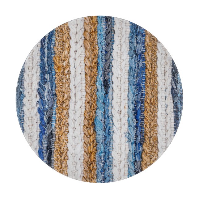 Tabla De Cortar Papeleo de denim: alfombra de jeans reciclados. (Anverso)