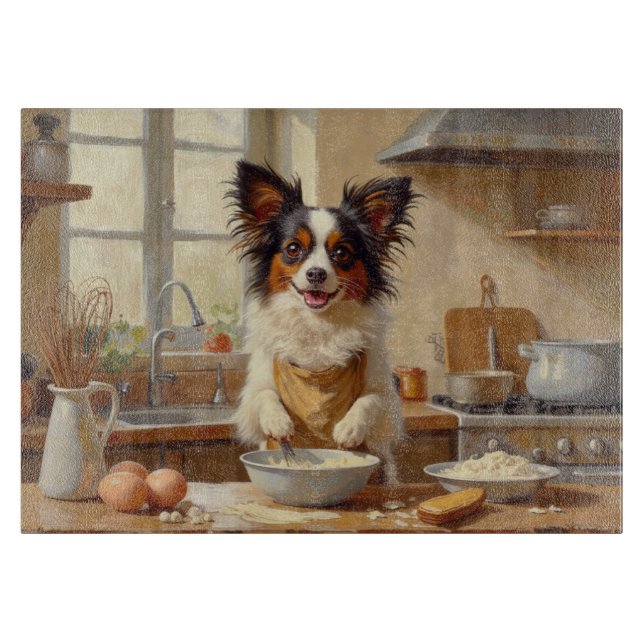 Tabla De Cortar Papillon Cocinando en la Cocina (Anverso)
