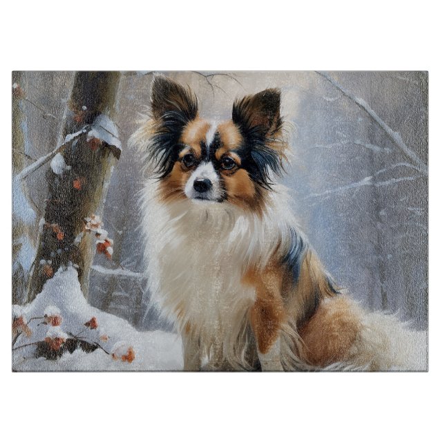 Tabla De Cortar Papillon Deja que nieve Navidad (Anverso)