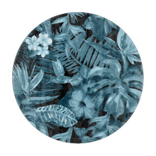 Tabla De Cortar Paraíso acuarela tropical: Florecimiento de la jun