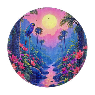 Tabla De Cortar Paraíso de loro azul de la luna selva