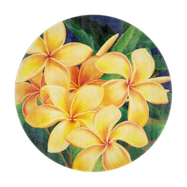 Tabla De Cortar Paraíso tropical Plumeria Hawái (Anverso)