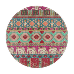 Tabla De Cortar Parche de colores geométricos florales de Damask