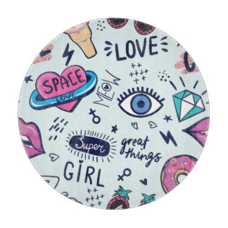 Tabla De Cortar Parche de Moda: Pegatinas de Pop Art.