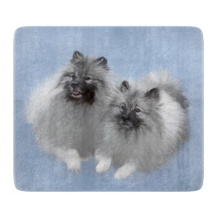 Tabla De Cortar Pareja de Keeshond Pintura de Kees Arte Animal Ori