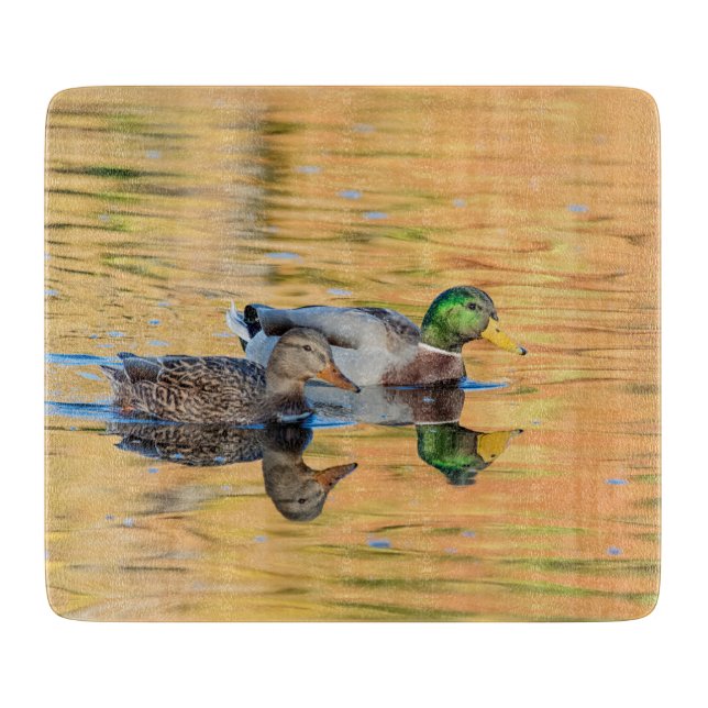 Tabla De Cortar Pareja de Mallards (Anverso)