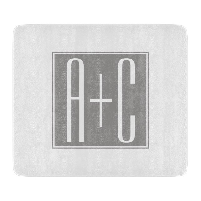 Tabla De Cortar Pares con clase Initails el | blanco y gris (Anverso)