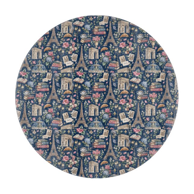 Tabla De Cortar Paris Dark Icons Chic Design (Anverso)