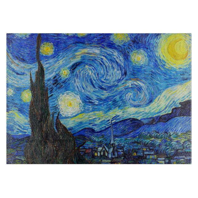 Tabla De Cortar París de pintura Starry Night Vincent Van Gogh (Anverso)