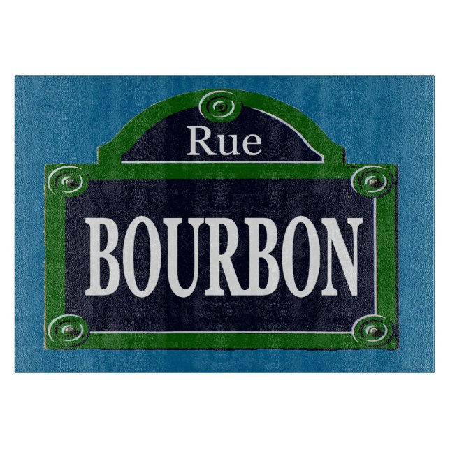 Tabla De Cortar Paris Street Rótulo Rue Bourbon Placemat (Anverso)