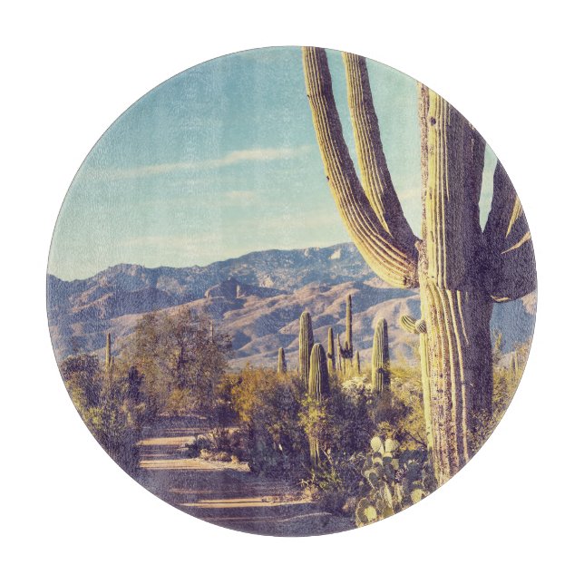 Tabla De Cortar Parque Nacional Saguaro, representación escénica. (Anverso)