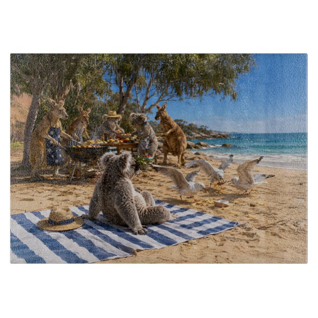 Tabla De Cortar Parrillada en la playa de canguro (Anverso)