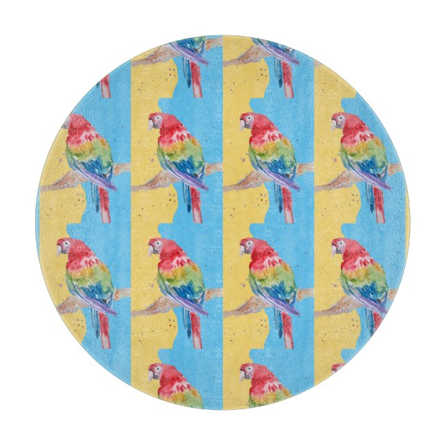 Tabla De Cortar Parrot Macaw Blue Bird Birthday Boens (Anverso)
