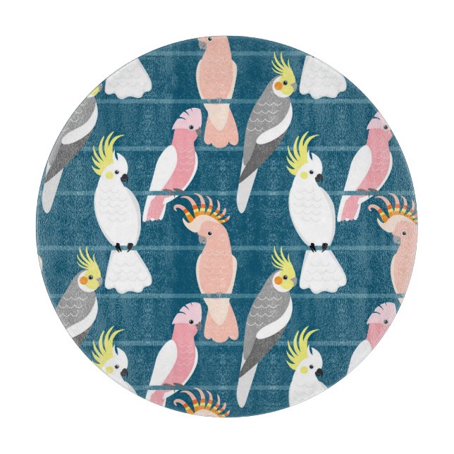 Tabla De Cortar Parrots personalizados: Patrón sin foco (Anverso)