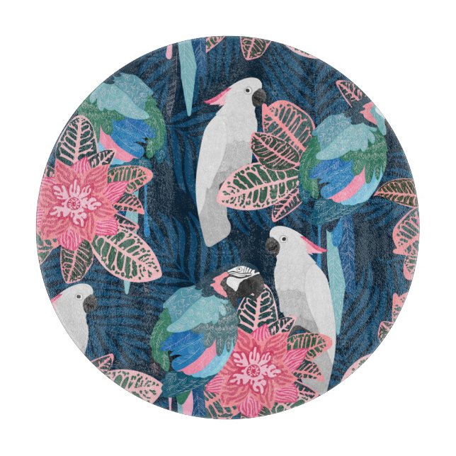 Tabla De Cortar Parrots Tropical: Patrón de infiltración (Anverso)