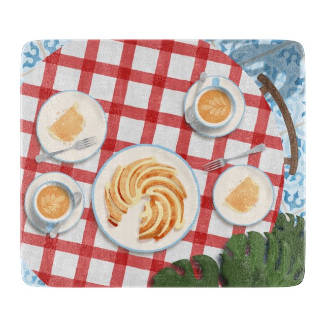 Tabla De Cortar Pastel y café para dos (Anverso)
