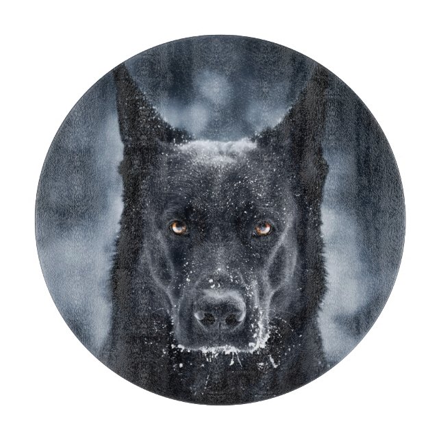 Tabla De Cortar Pastor alemán negro (Anverso)
