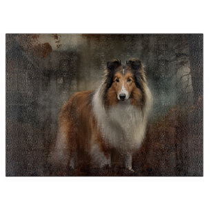 Tabla De Cortar Pastor de Shetland Halloween Aterrador